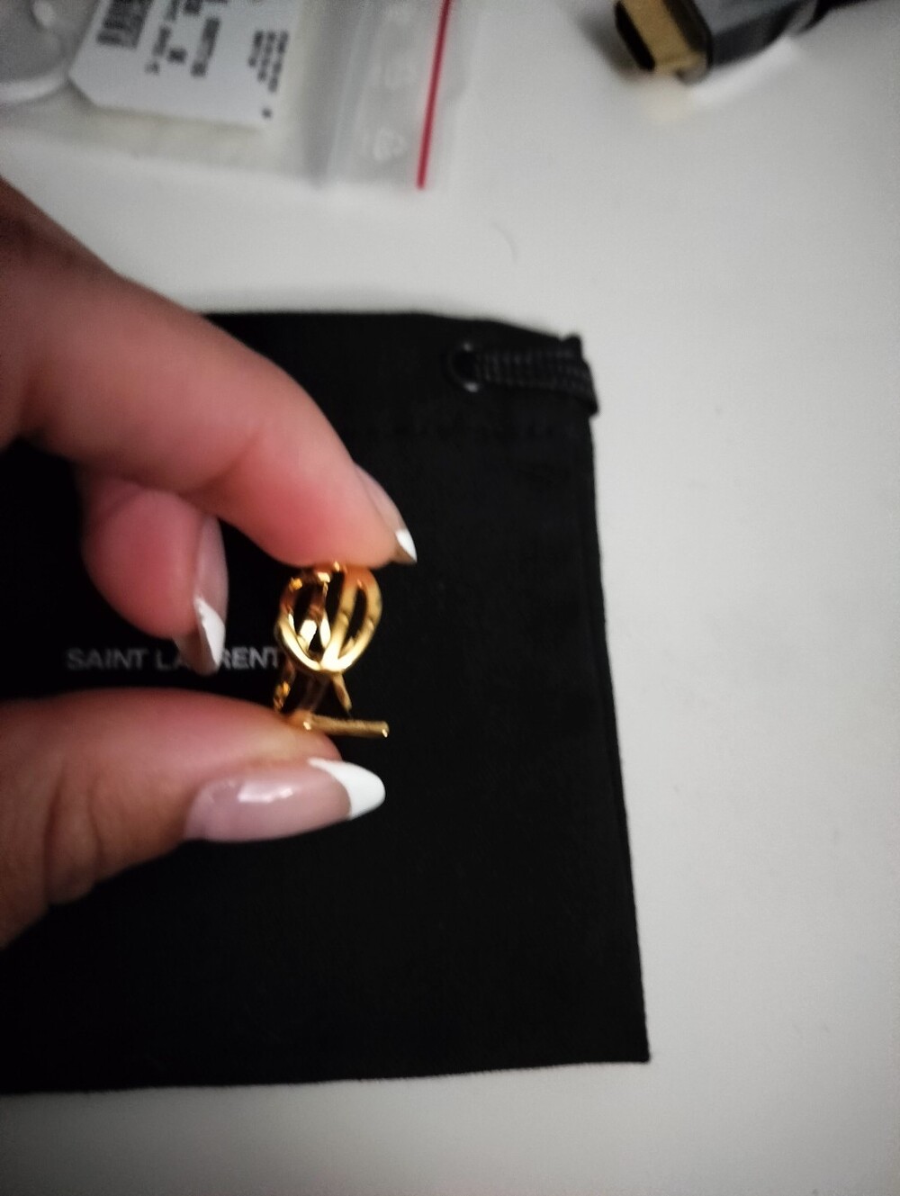 YSL Opyum Twist Monogram Ring Sz 6